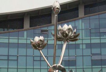 河南优质镜面不锈钢荷花塑像