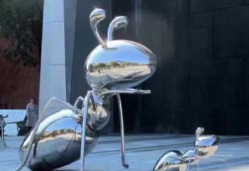 河南不锈钢蚂蚁雕塑，抛光镜面，精致精美