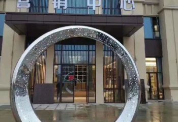 河南镜面时尚圆环不锈钢雕塑