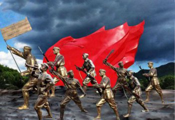 河南纪念伟大革命先烈的红军雕塑
