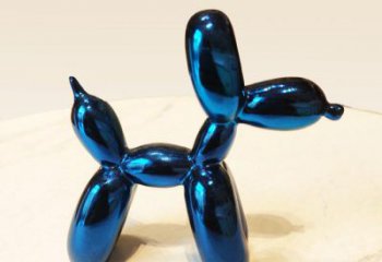 河南蓝色气球狗雕塑摆件，可定制大小