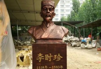 河南寓意深长精致细节——李时珍校园名人铜雕