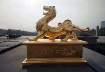 河南引领神兽，虎魂鎏金铜雕