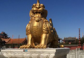 河南鎏金獬豸铜雕，为您提供精美的景观雕塑