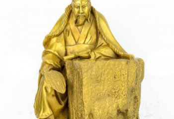 河南精致细腻的诸葛亮鎏金雕塑