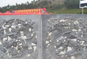 河南龙凤呈祥公园景观石雕--精美绝伦的龙凤陪伴