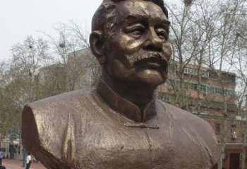 河南鲁迅胸像名人铜雕是中领雕塑公司定制的一款…
