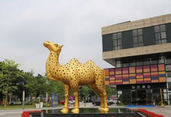 河南闪亮可爱的不锈钢骆驼雕塑