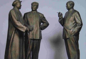 河南标题:伟人朱德毛主席铜雕——传承毛主席精神