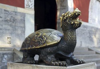 河南弥勒佛坐赑屃雕塑-寺庙大门神兽动物雕塑