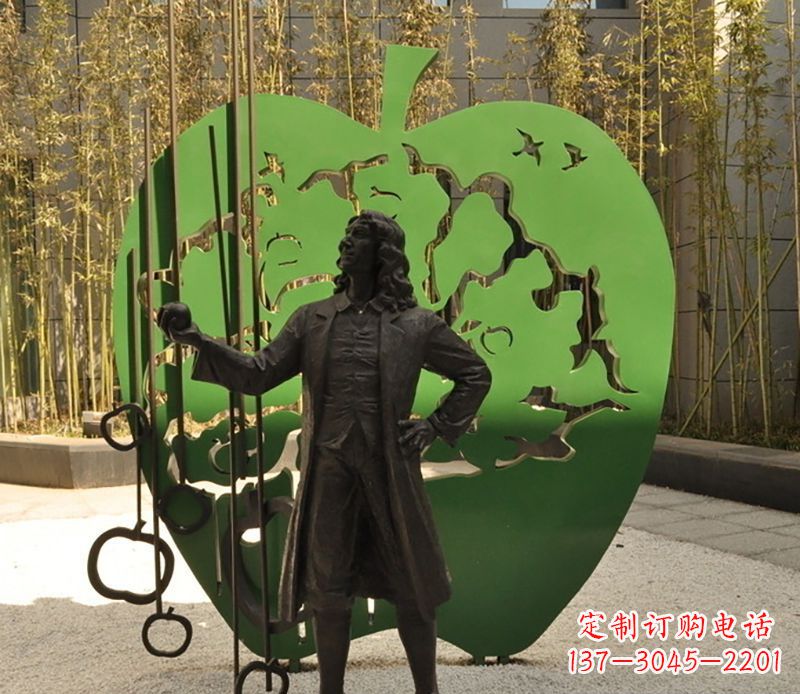 河南牛顿公园铜雕,艺术品升华人物形象