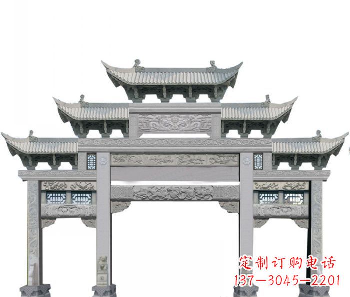 河南中领雕塑定制式牌坊石雕
