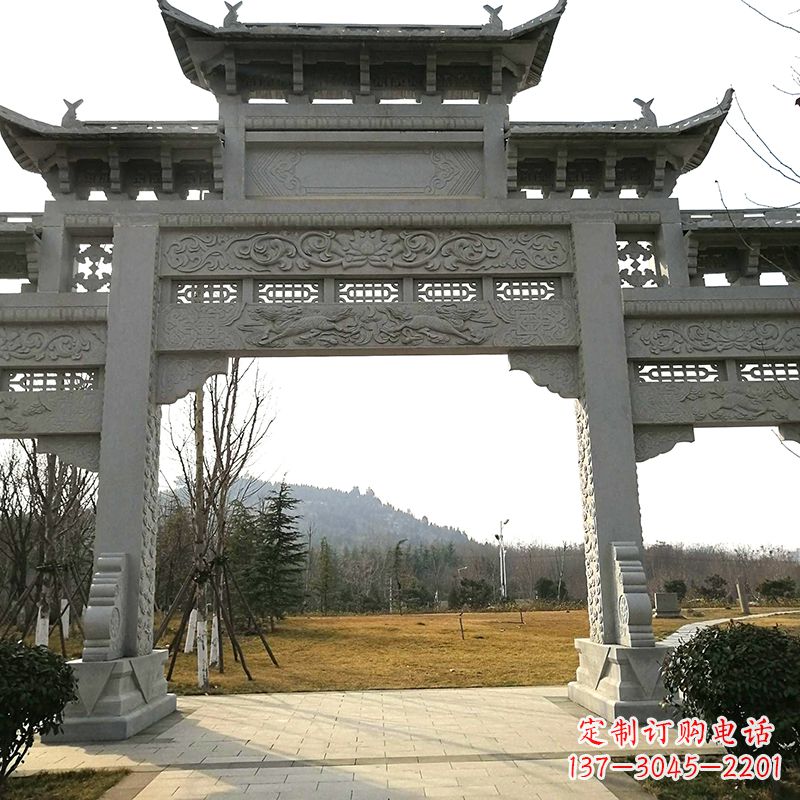 河南中领雕塑:精致石牌坊雕塑