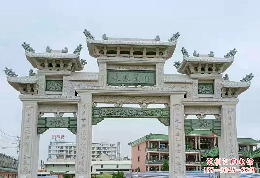 河南精美的牌楼石雕雕塑