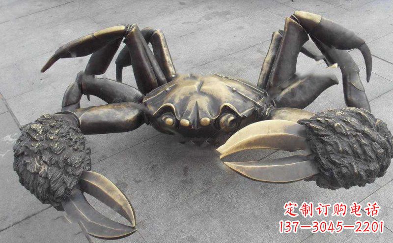 河南中领雕塑以传统工艺出品的螃蟹铜雕,是杰出…