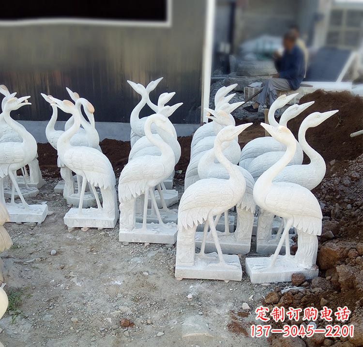 河南精美工艺,传统雕刻——仙鹤石塑