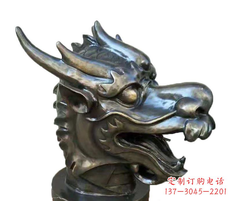 河南喷水摆件生肖龙兽头动物铜雕