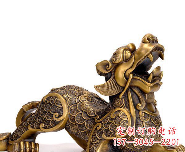 河南貔貅神兽铜雕 (2)