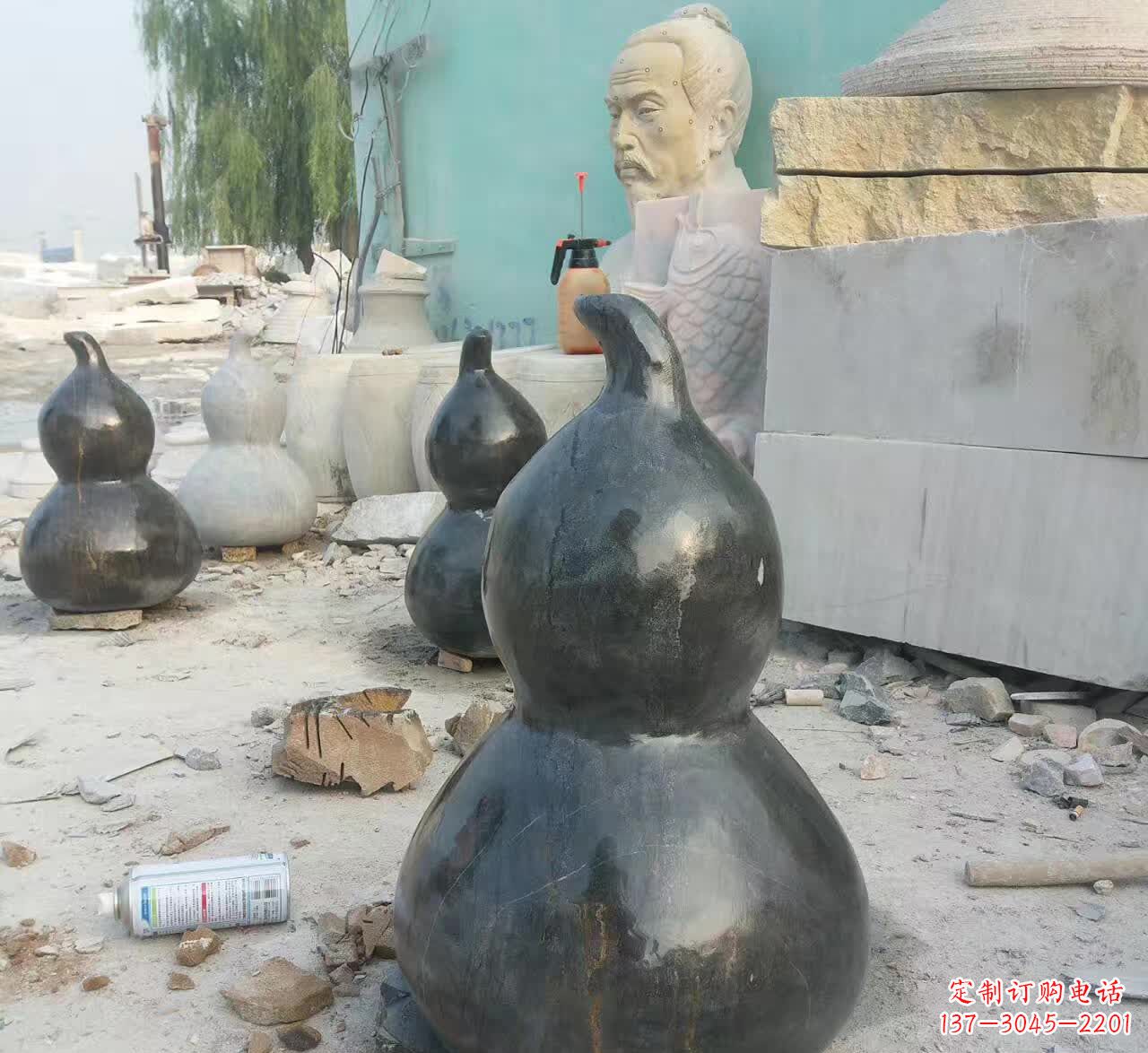 河南驱负能量的葫芦石雕塑