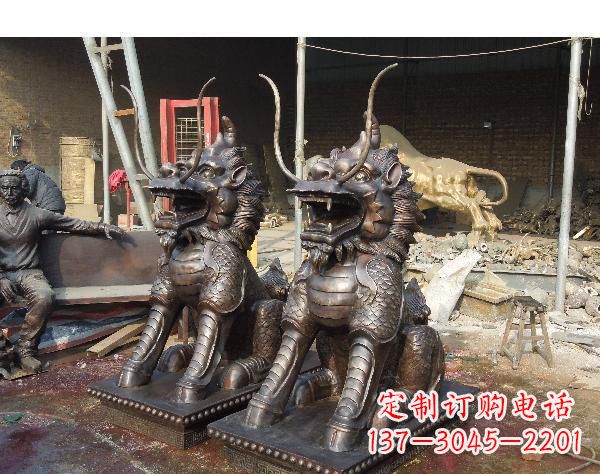 河南辟邪麒麟铜雕