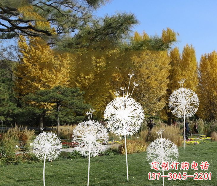 河南中领雕塑:精美不锈钢蒲公英雕塑