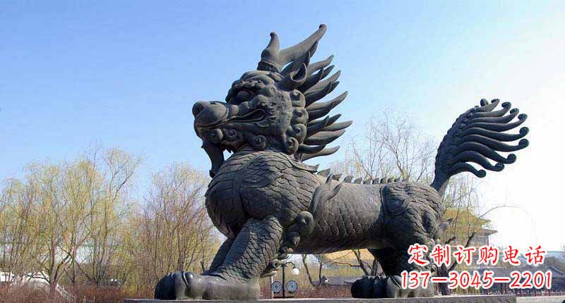 河南麒麟园林景观铜雕