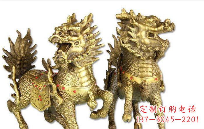 河南麒麟招财神兽铜雕