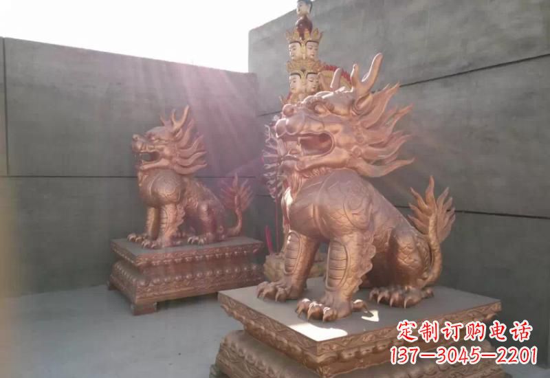 河南拥有传统文化魅力的麒麟铸铜雕塑
