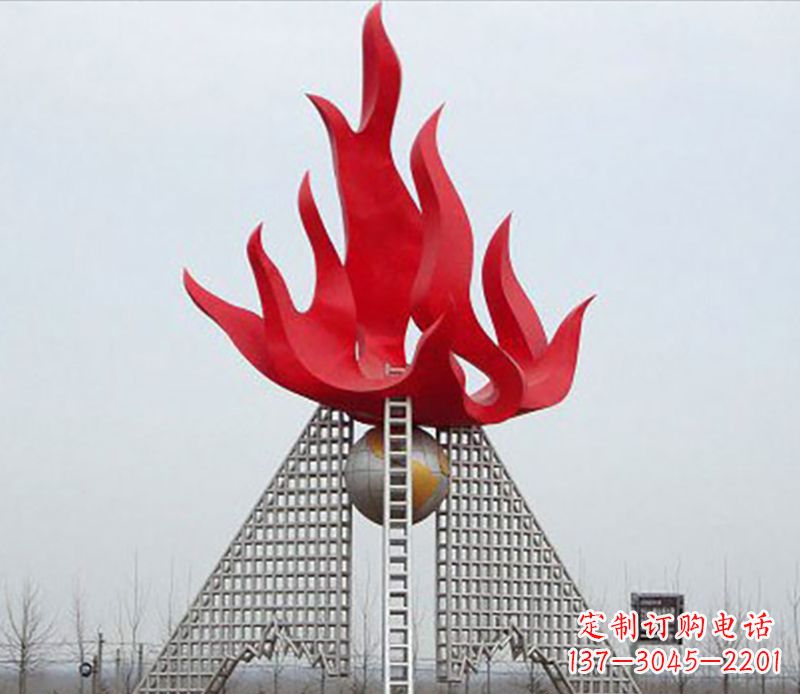 河南金色火苗-优雅华贵的不锈钢景观雕塑