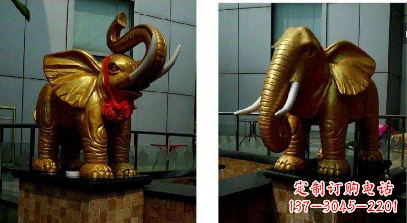 河南企业大象动物铜雕