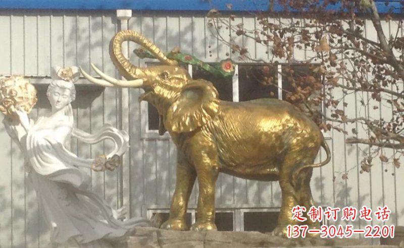 河南企业大象铸铜动物铜雕