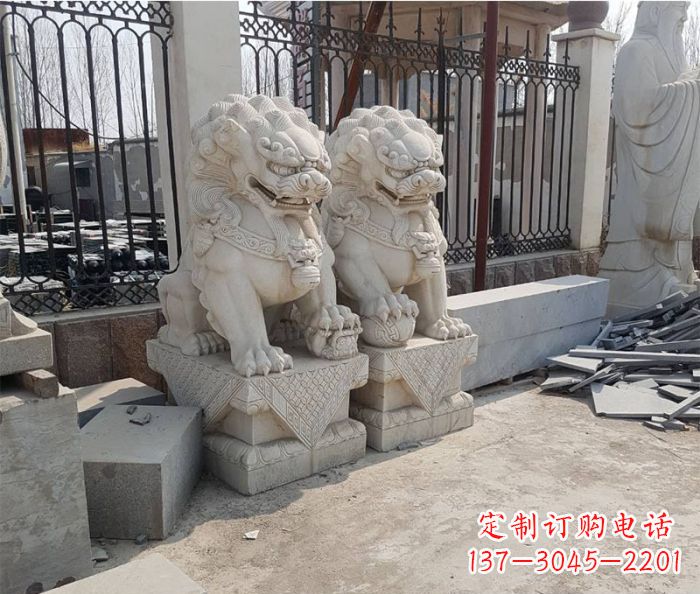 河南大理石狮子雕塑,充满豪迈气派