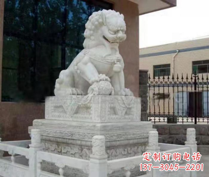 河南宏伟雄浑的大理石狮子石雕