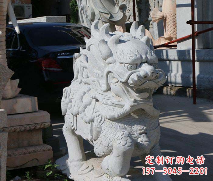 河南企业景观石雕麒麟