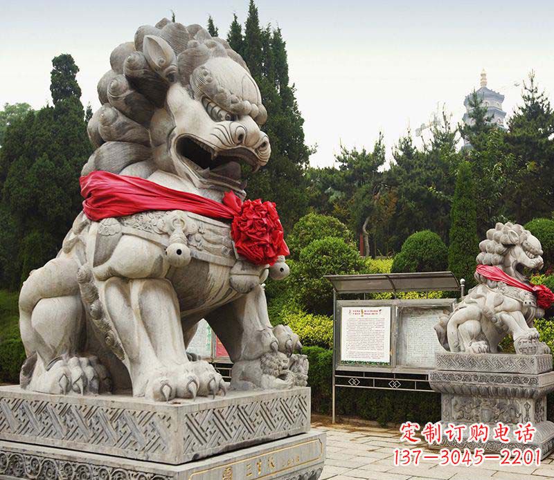 河南艺术精美大理石狮子雕塑