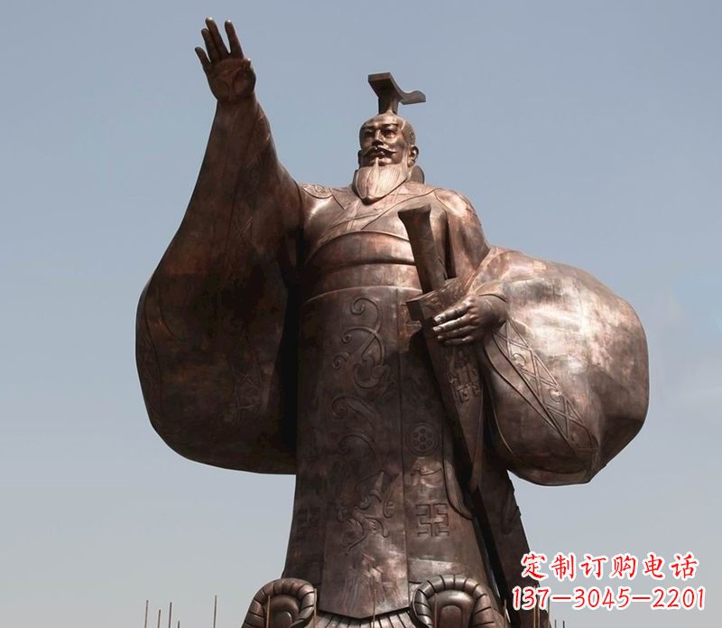 河南秦始皇铜雕精美塑像，让历史回溯至您身边