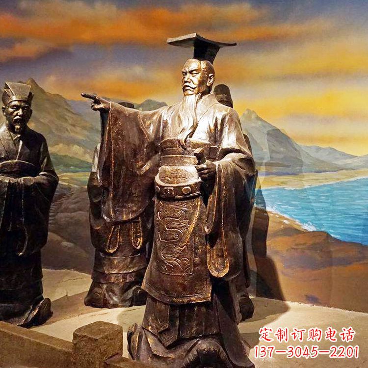 河南中领雕塑-精美秦始皇大型铜雕像