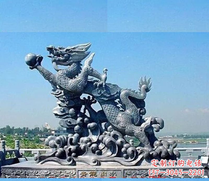 河南中领雕塑独一无二的青龙出水雕塑