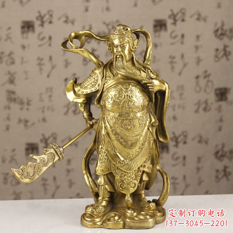 河南中领雕塑|关羽铜像:令人惊叹的纯黄铜武财神