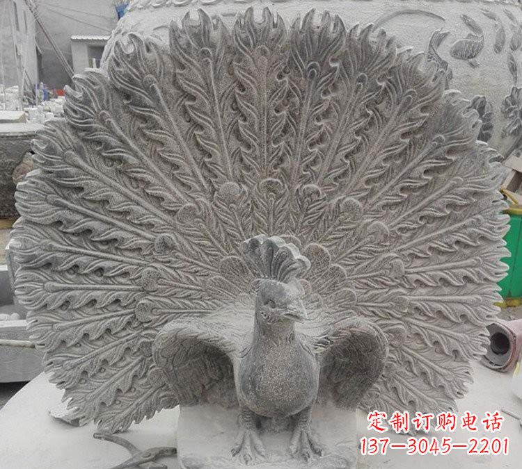 河南孔雀开屏石雕,艺术仿古风华