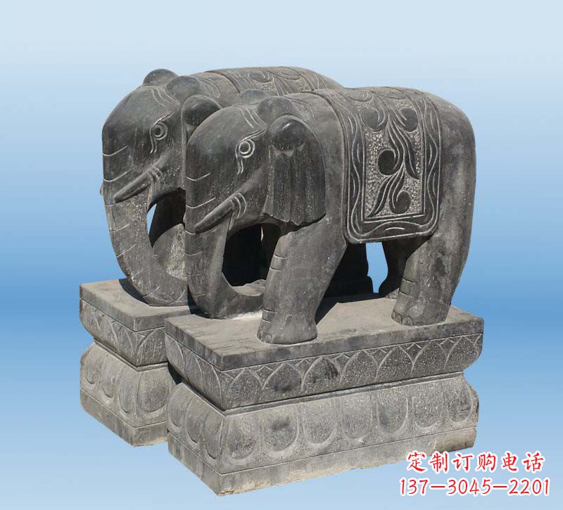 河南仿古石雕大象,雕刻出精美之美