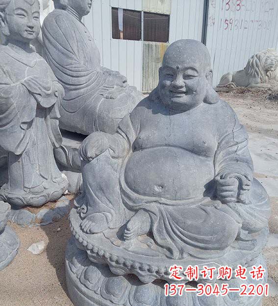 河南青石仿古弥勒佛雕塑
