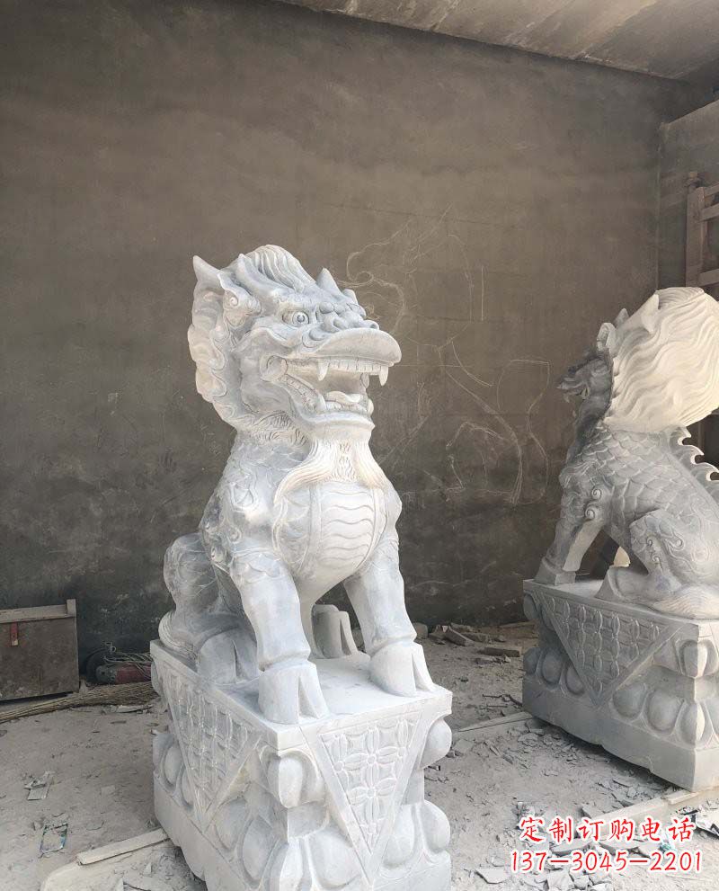河南精致雕刻,青石仿古麒麟雕塑