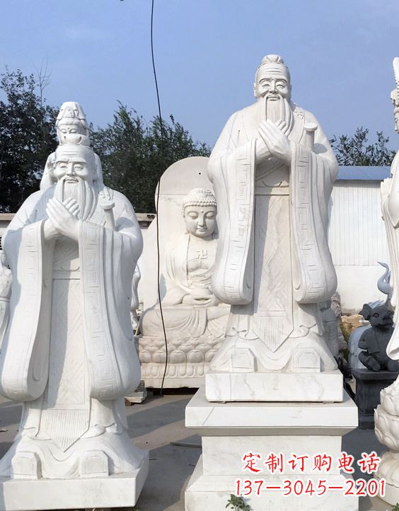 河南青石孔子雕像