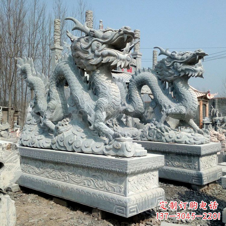 河南传统工艺青石龙雕塑