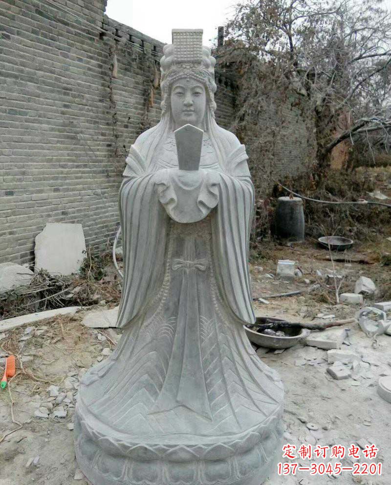 河南青石妈祖神像雕塑,传承中华民族精神