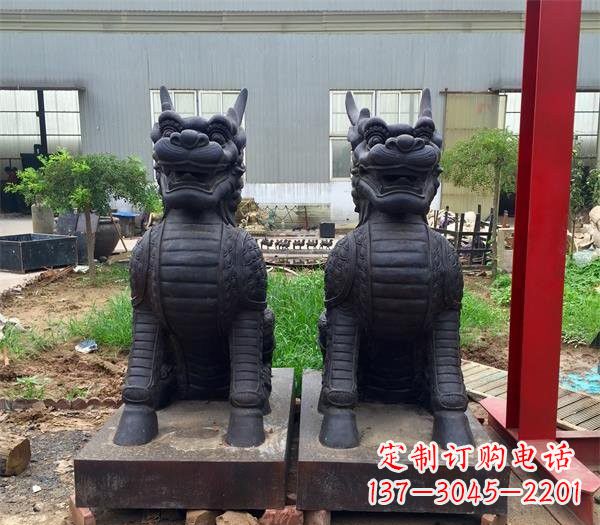河南青铜精美麒麟雕塑,注入艺术气息