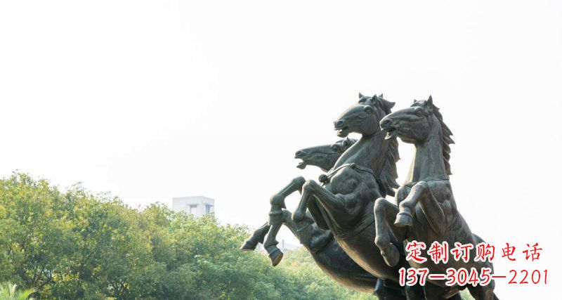 河南中领雕塑出品,精美青铜三匹马铜雕塑