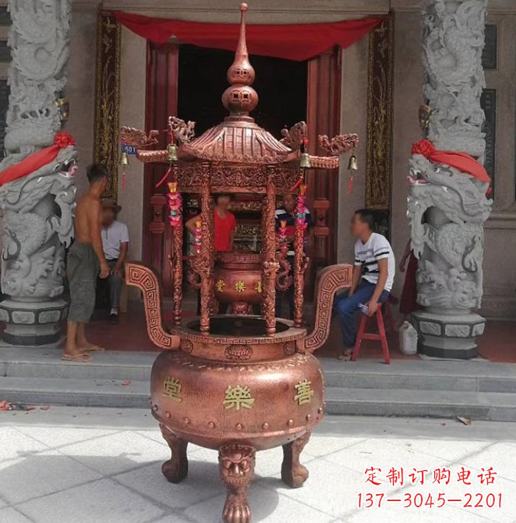 河南精致全铜小香炉雕塑