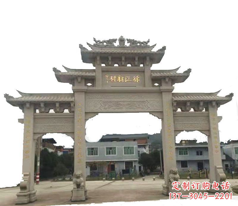 河南三门牌坊仿古石雕,雕刻精美传承传统